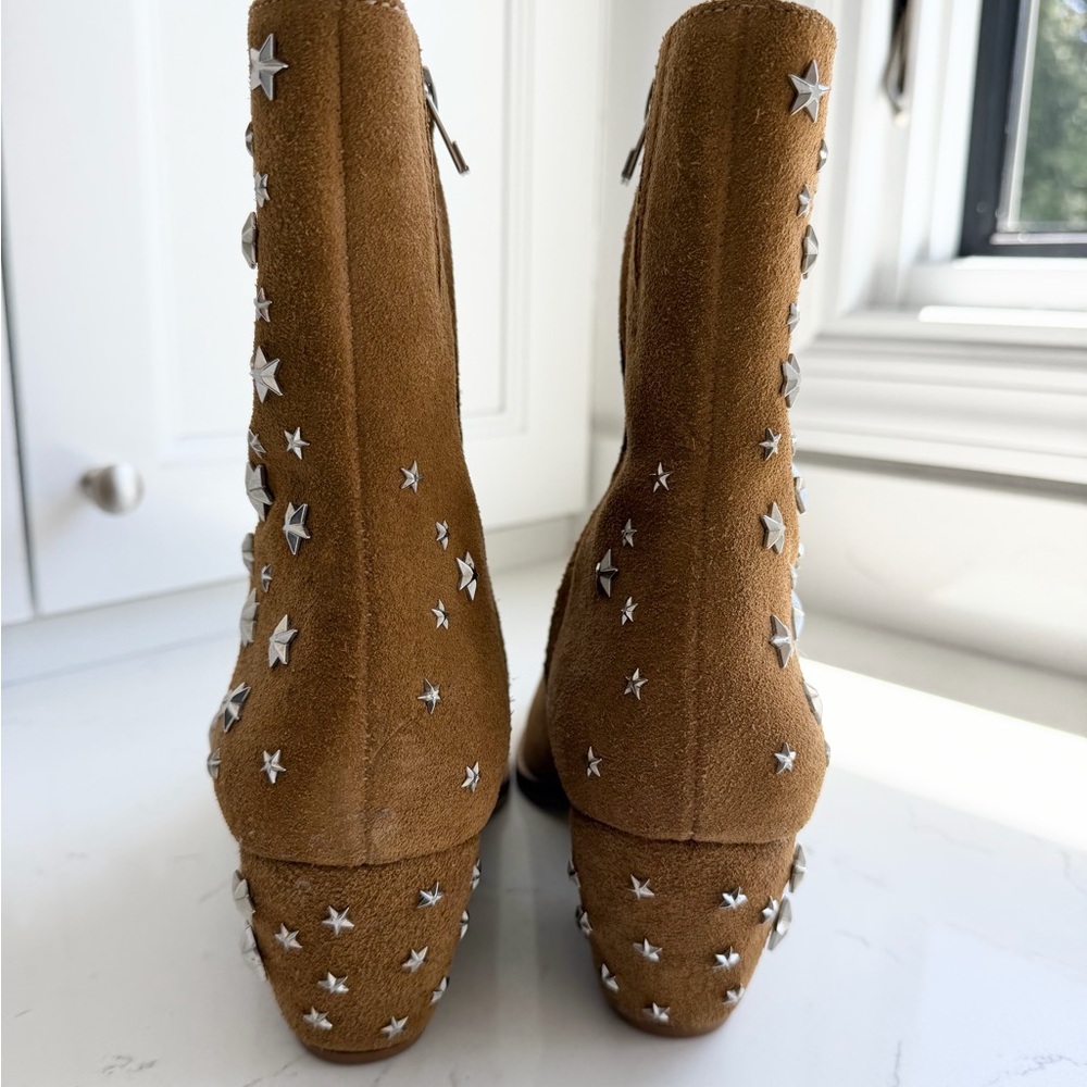 Matisse Brown Suede Star-Studded Ankle Boots - Picture 5 of 11
